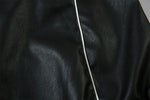 Leather Zip Up Racer Jacket
