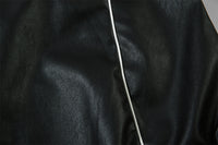 Leather Zip Up Racer Jacket