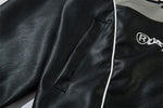 Leather Zip Up Racer Jacket